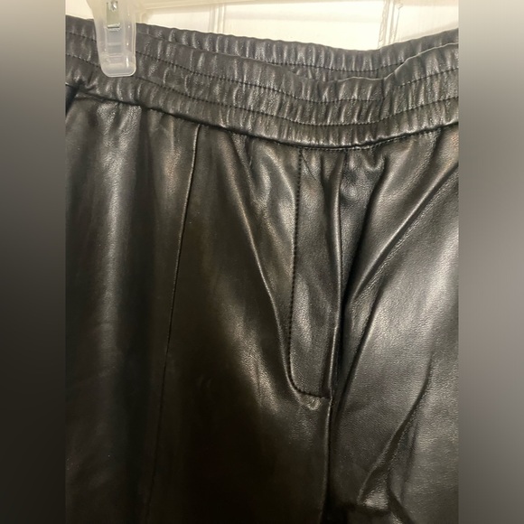 Faux leather pull on straight leg pants - Picture 4 of 5